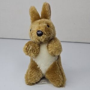 Plush Kangaroo Toy for Small Pets - Brown and Cream